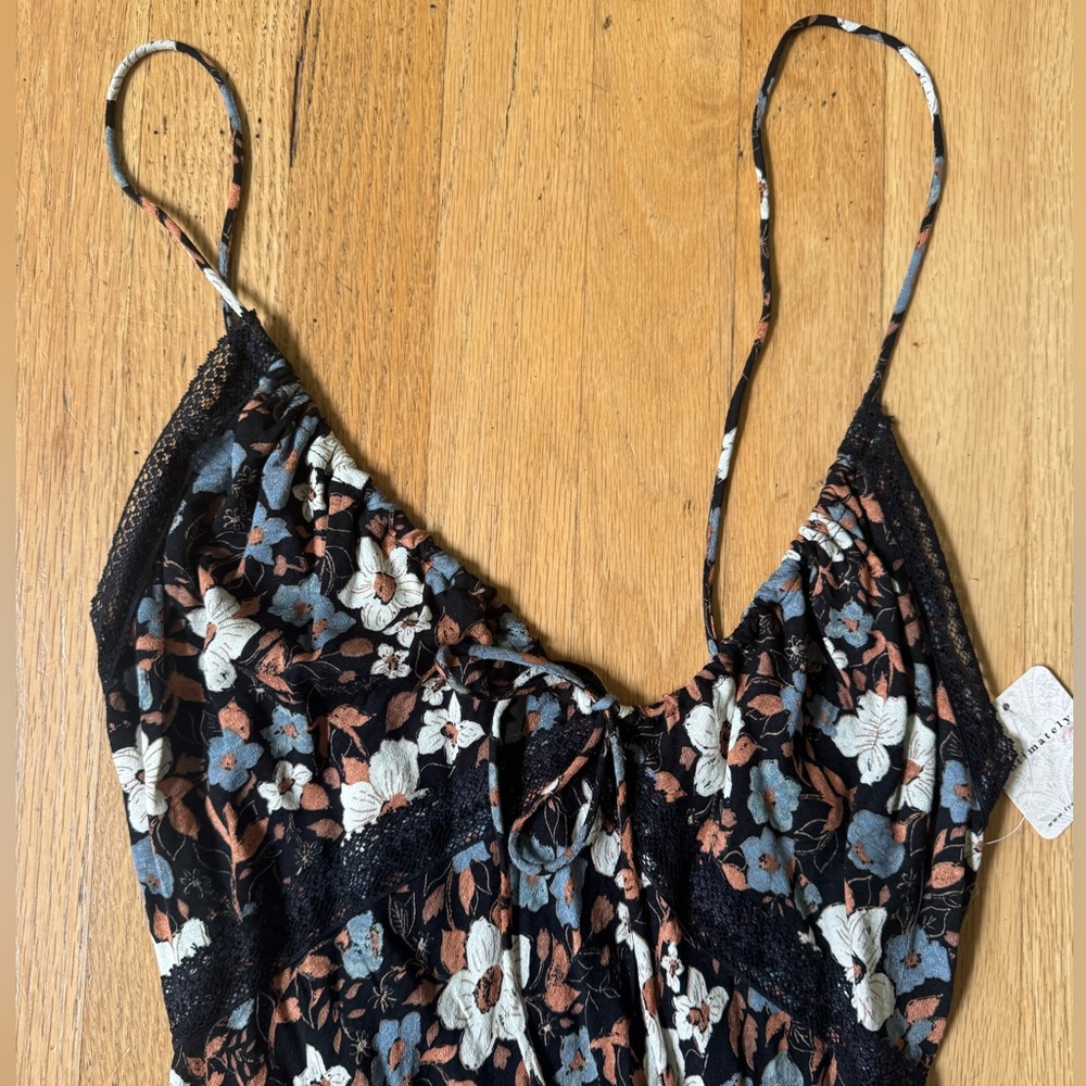 FREE PEOPLE INTIMATELY brown Spaghetti Strap slip maxi sundress sz S NWT - Picture 3 of 8